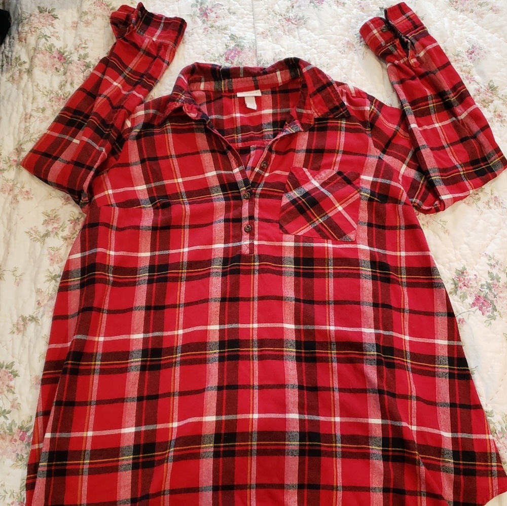 Isabel plaid maternity shirt